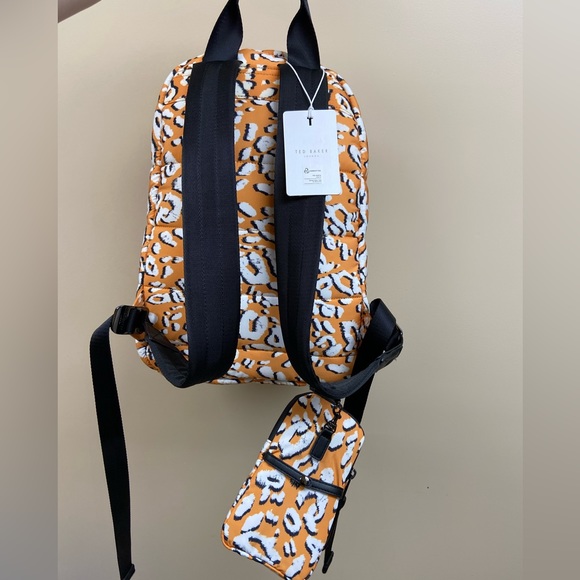 Ted Baker Leopard Print Puffer Backpack - Picture 7 of 10